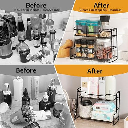2 Tier Coffee Syrup Stand Shelf 6 Bottles Storage Shelves