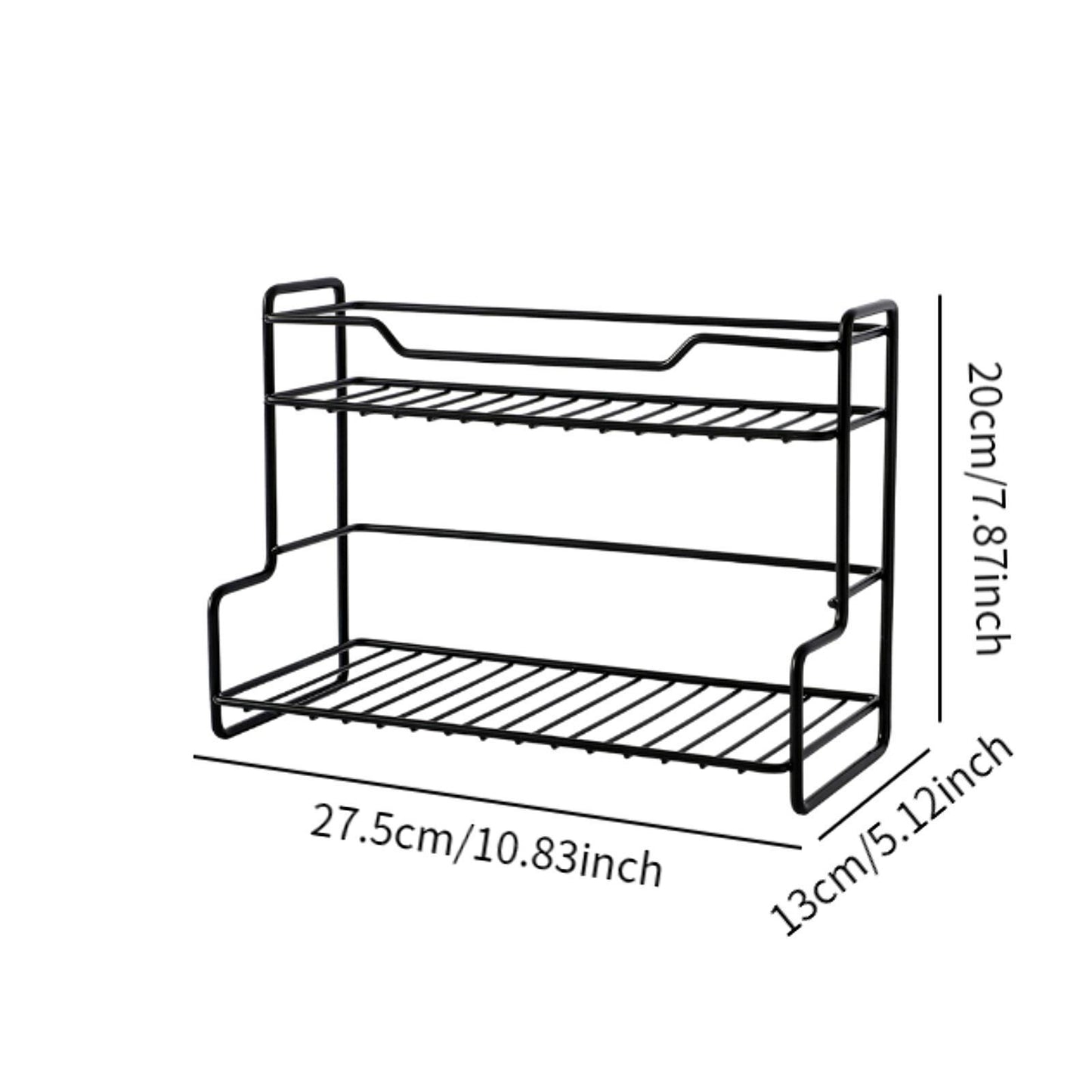 2 Tier Coffee Syrup Stand Shelf 6 Bottles Storage Shelves