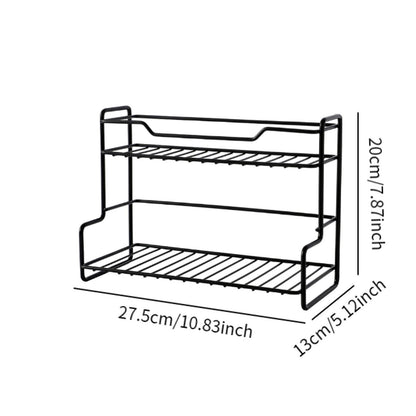 2 Tier Coffee Syrup Stand Shelf 6 Bottles Storage Shelves